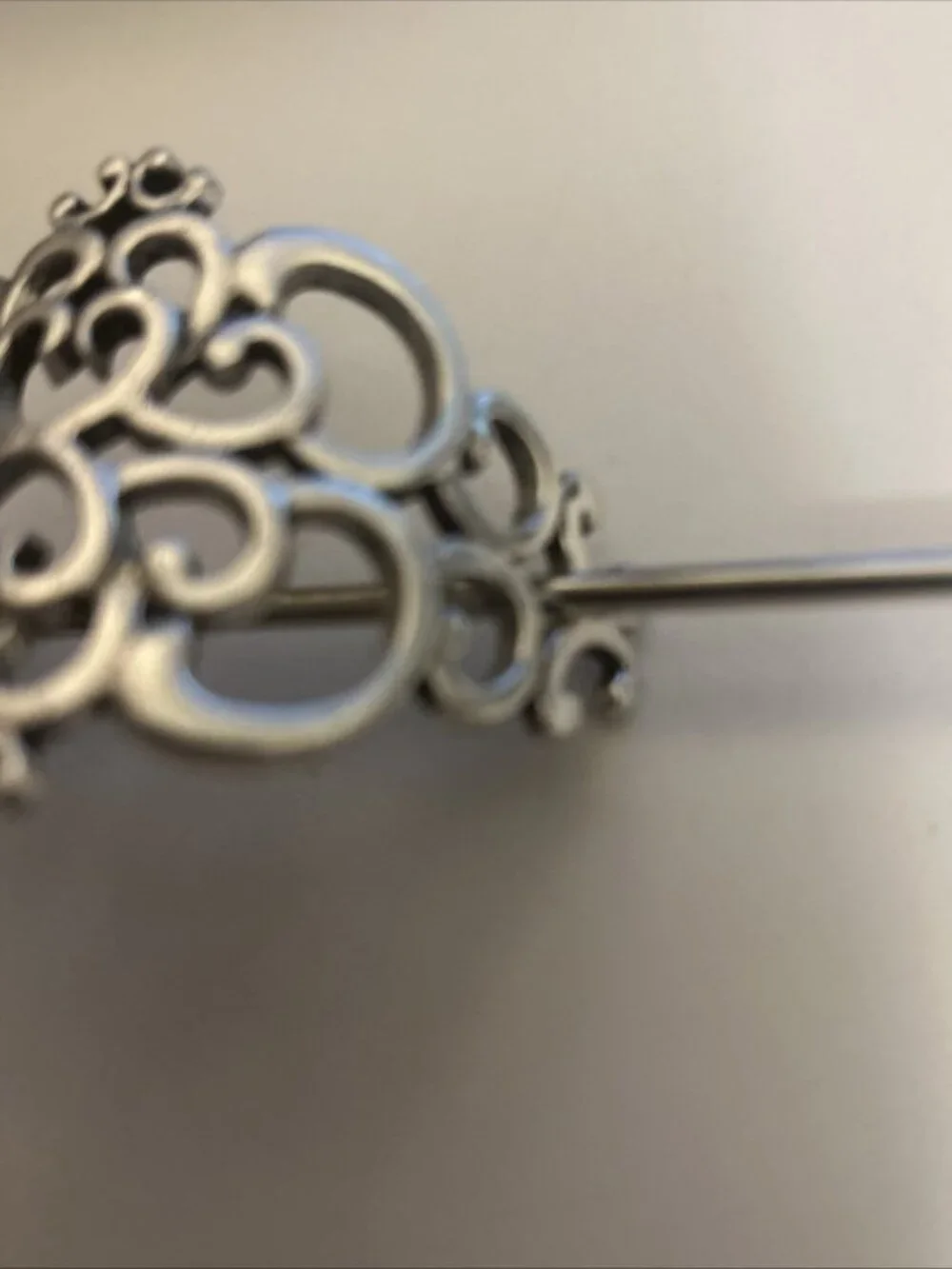 Celtic Hair Barrette Clip Silver Zinc Alloy Celtic Medieval Hearts Eternal Love